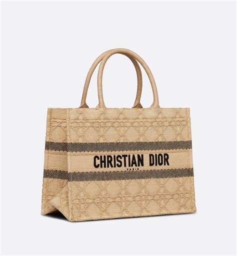 raffia dior book tote|CHRISTIAN DIOR Raffia Macro Cannage Small Book Tote.